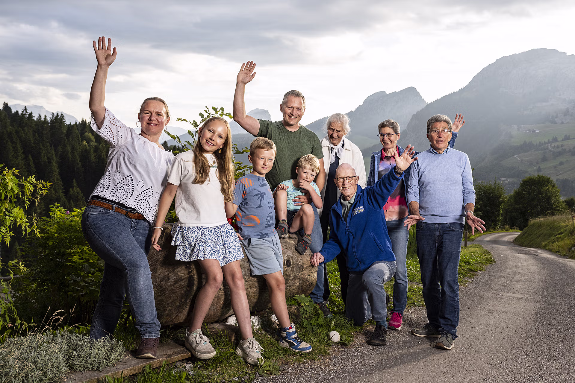 Enfant, Famille, Portrait, Groupe