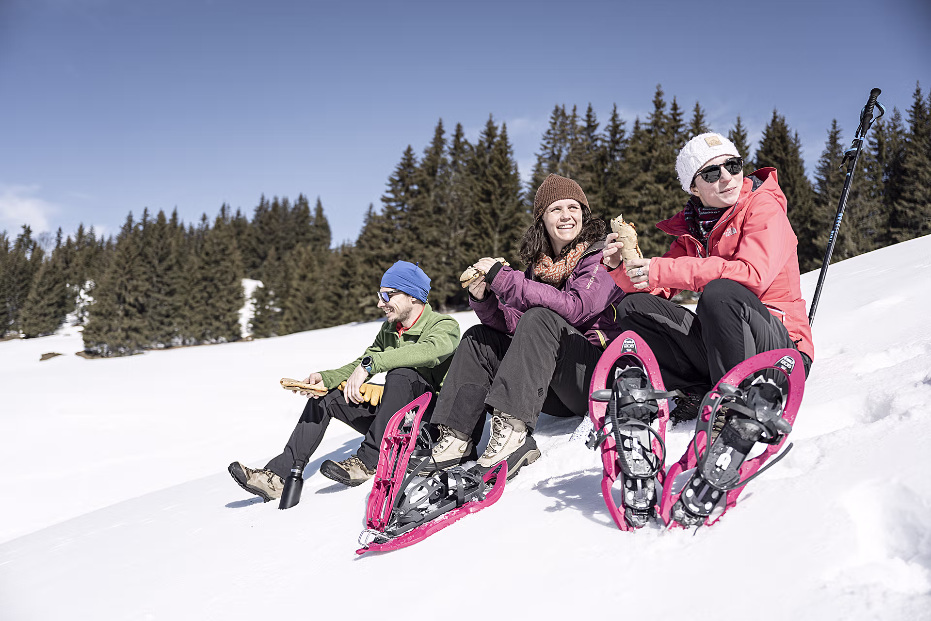 Raquettes, Sport, Hiver, Loisirs, Neige, Amis