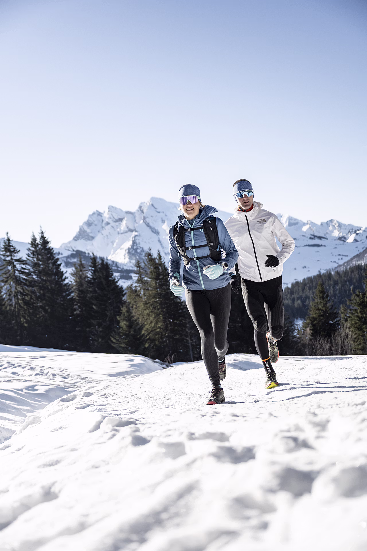 Sport, Trail, Loisirs, Nature, Neige, Couple, Amis
