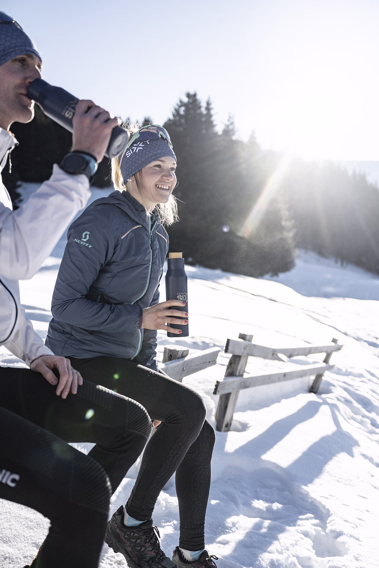 Sport, Trail, Loisirs, Nature, Neige, Couple, Amis