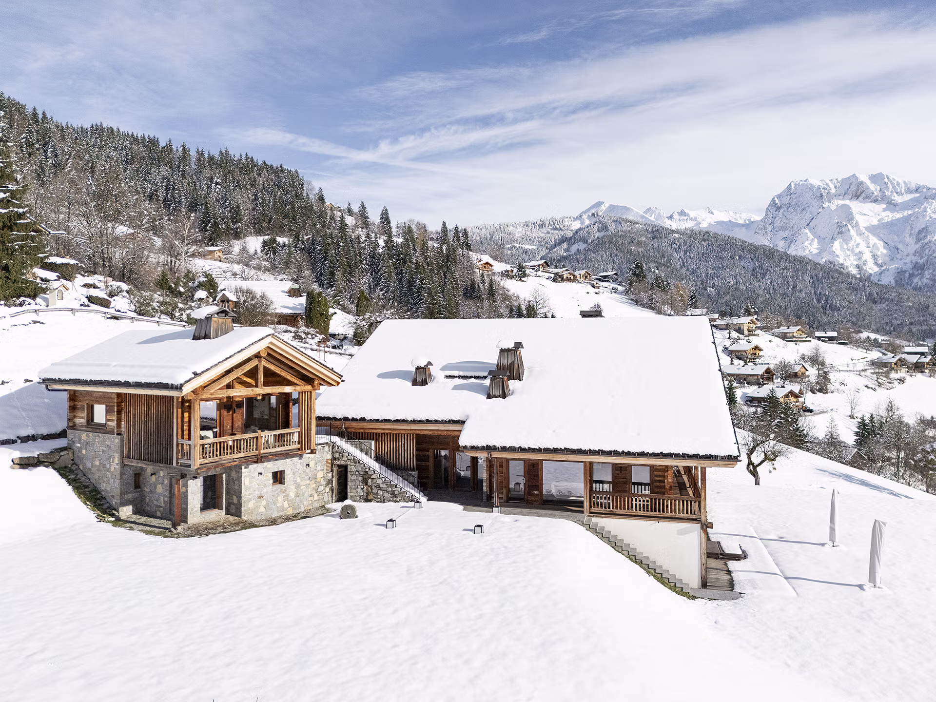 Immobilier, Architecture, Neige, Chalet