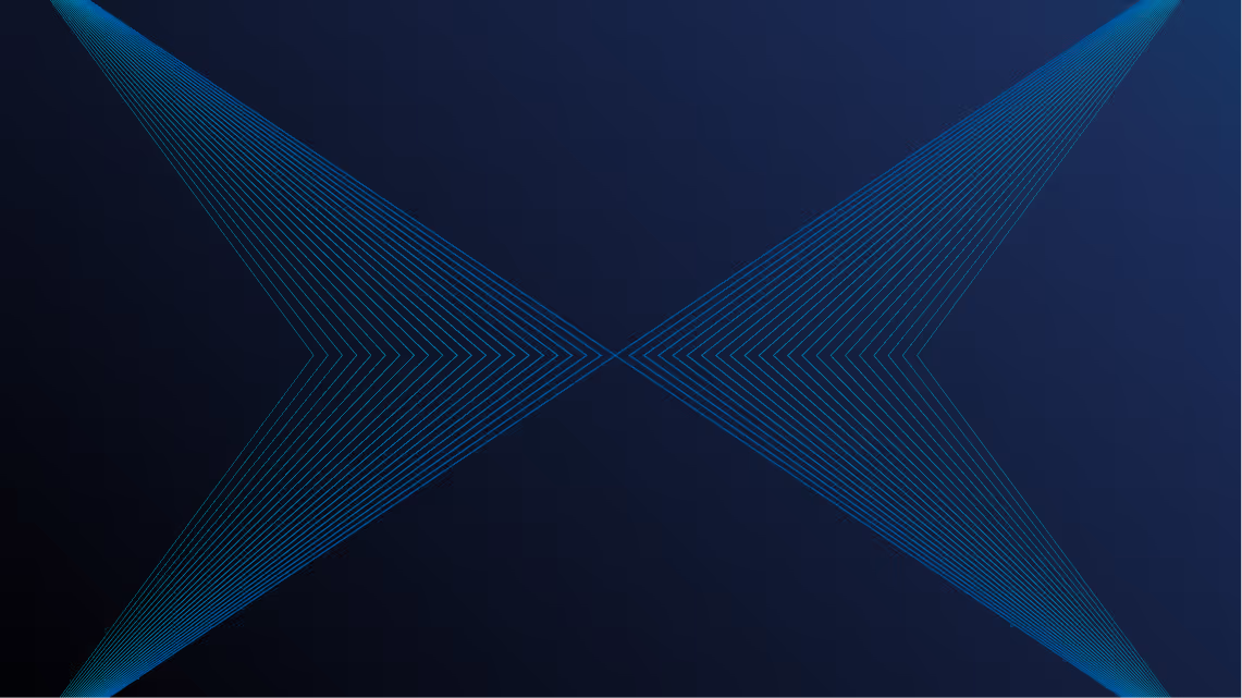 Abstract geometric pattern with blue lines forming an X shape on dark background