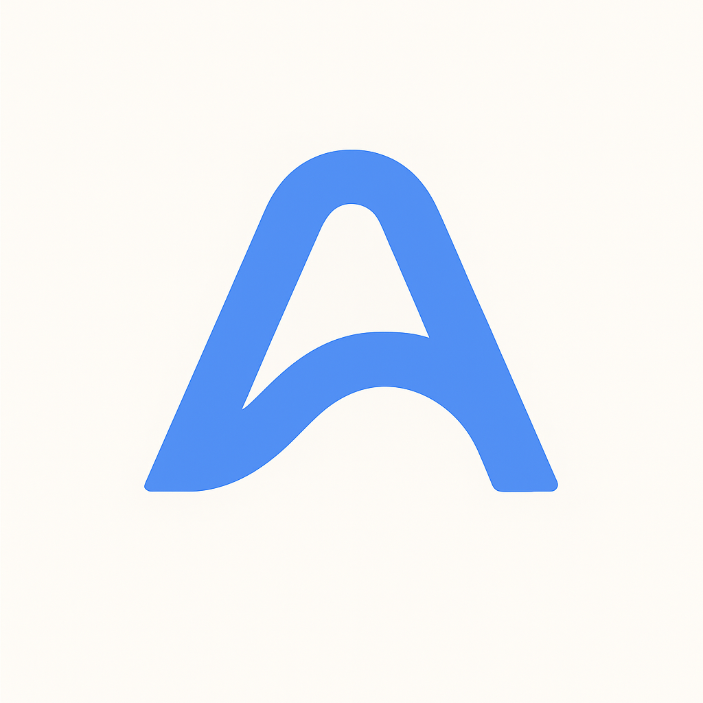 Adaloom logo featuring Curved smooth lined A