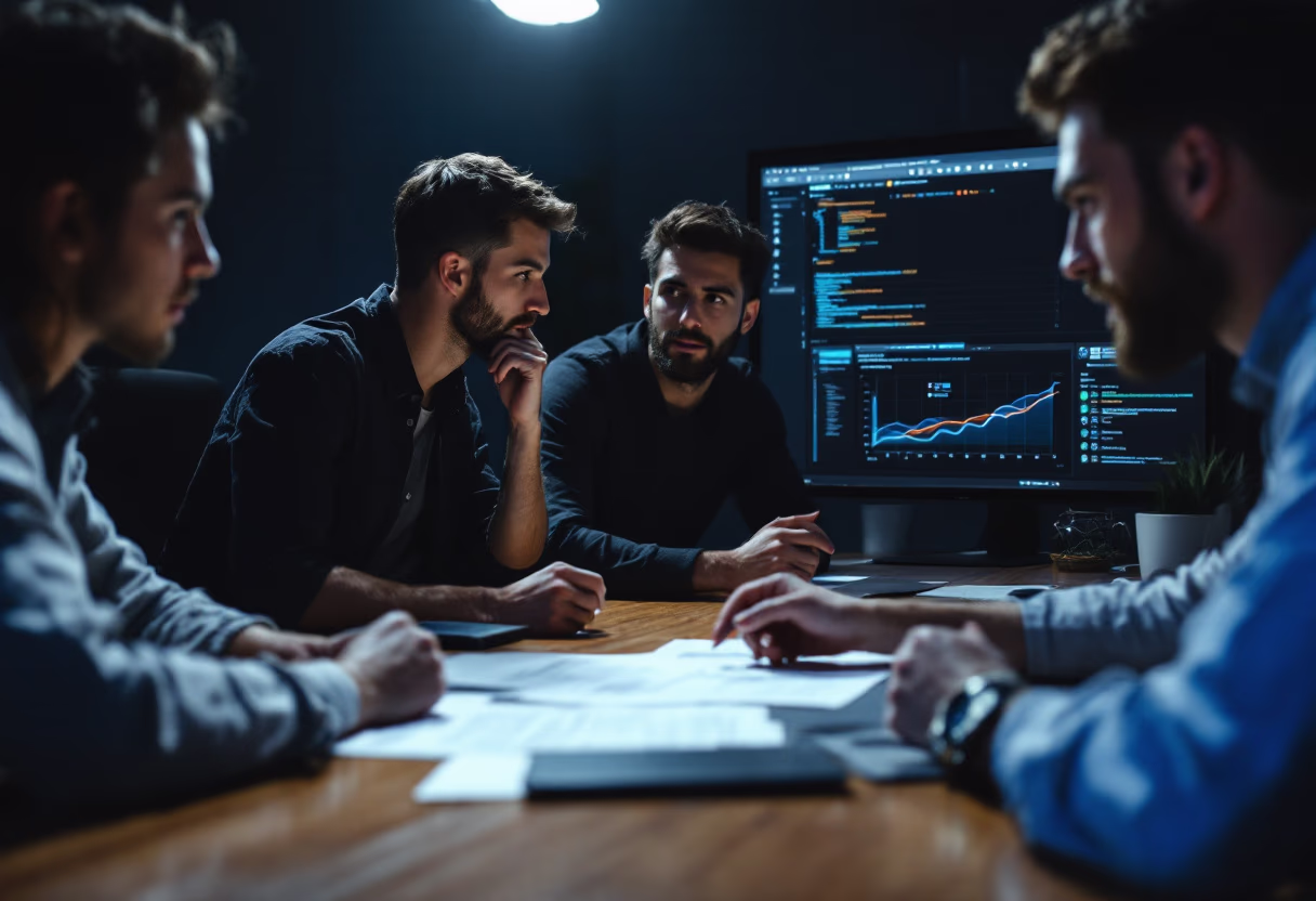image of tech meeting (for a consumer apps)