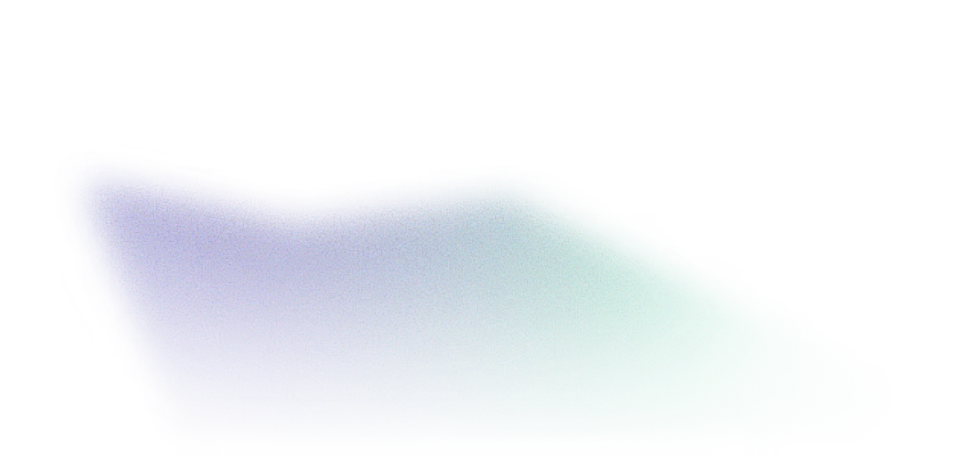 Abstract wavy shape with gradient colors shifting from purple to green on a transparent background.