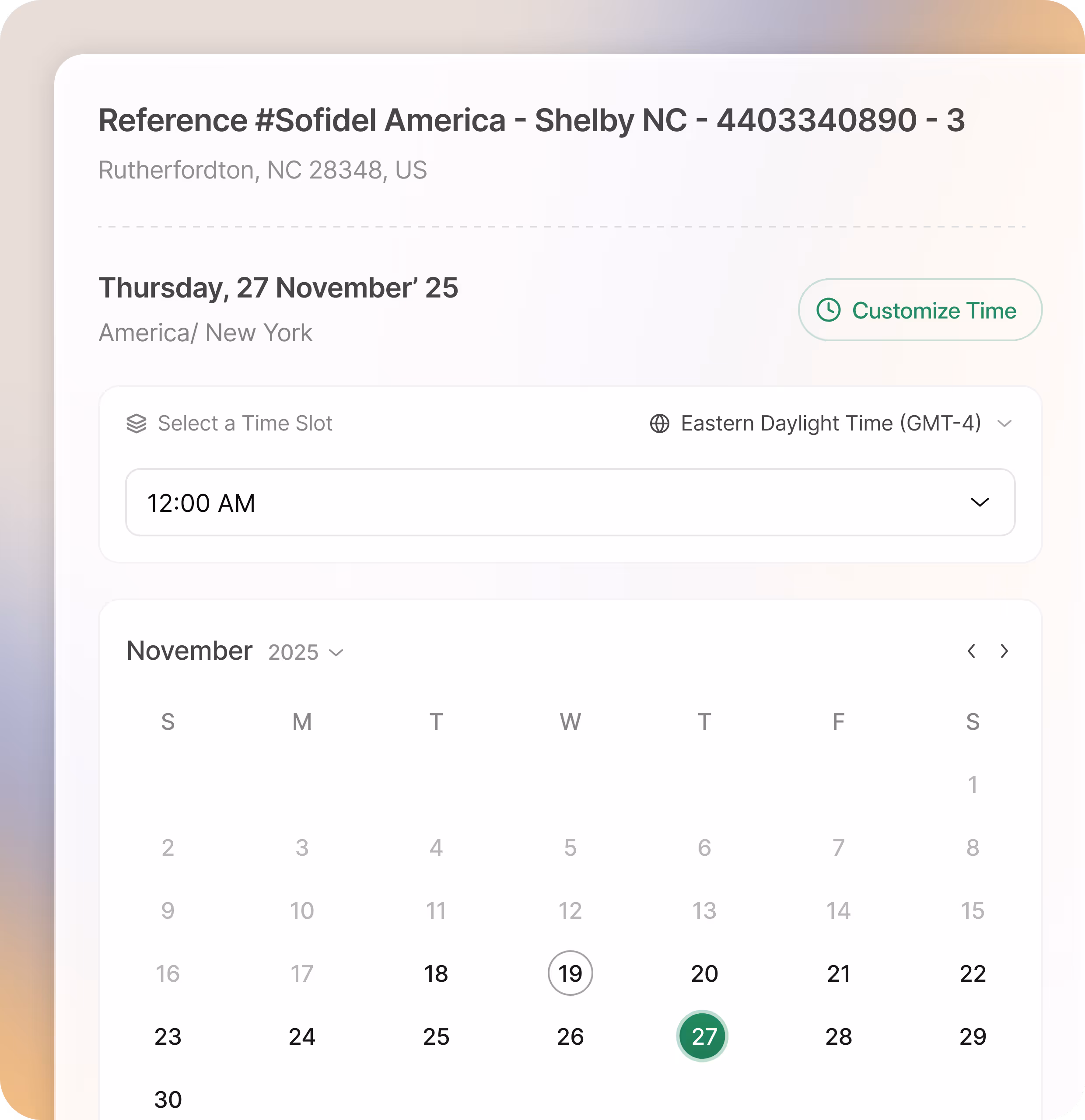Bar and line chart showing loads and average cost per load from November 2024 to November 2025, with bar heights fluctuating and line trending slightly downward.