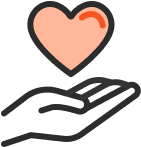 heart in hand icon