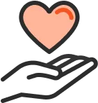 heart in hand icon