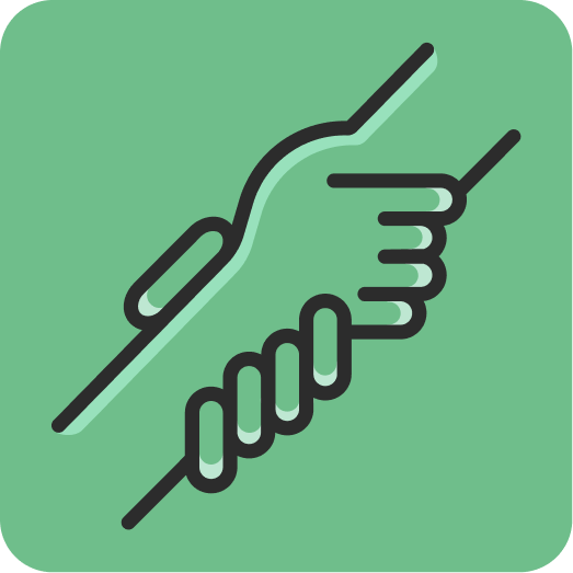 Partnership support hand shake