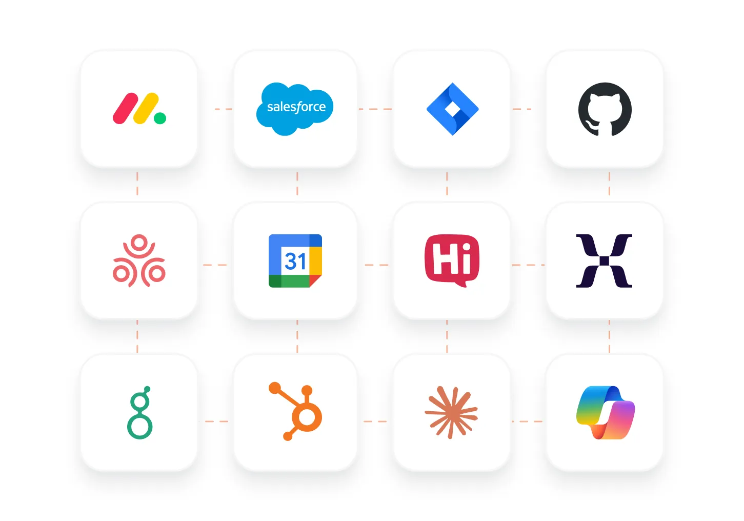 data source system integration logos in a grid