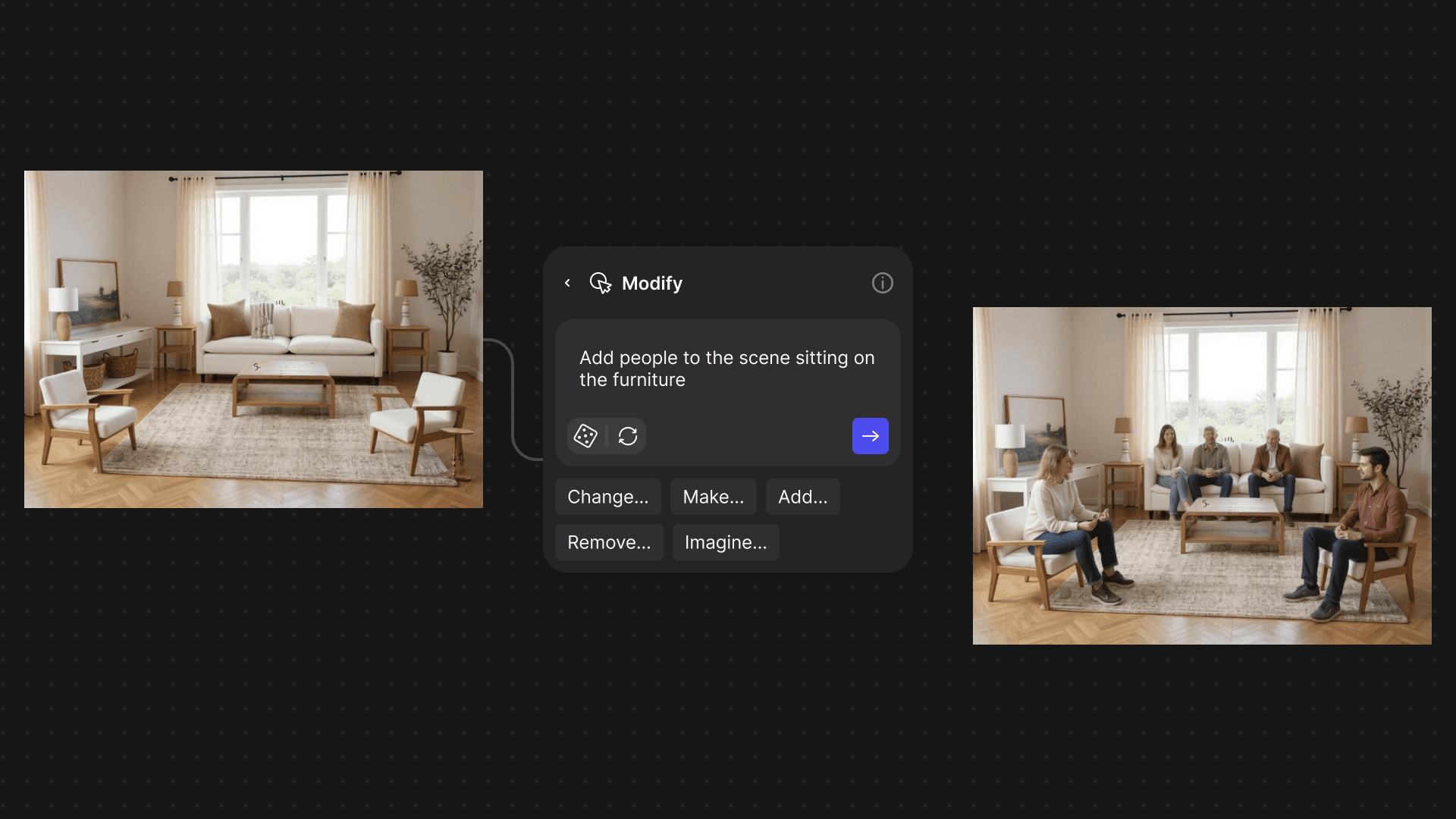 People sitting in a living room