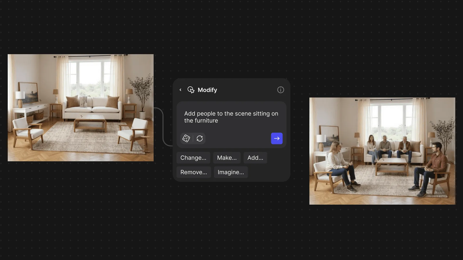 People sitting in a living room