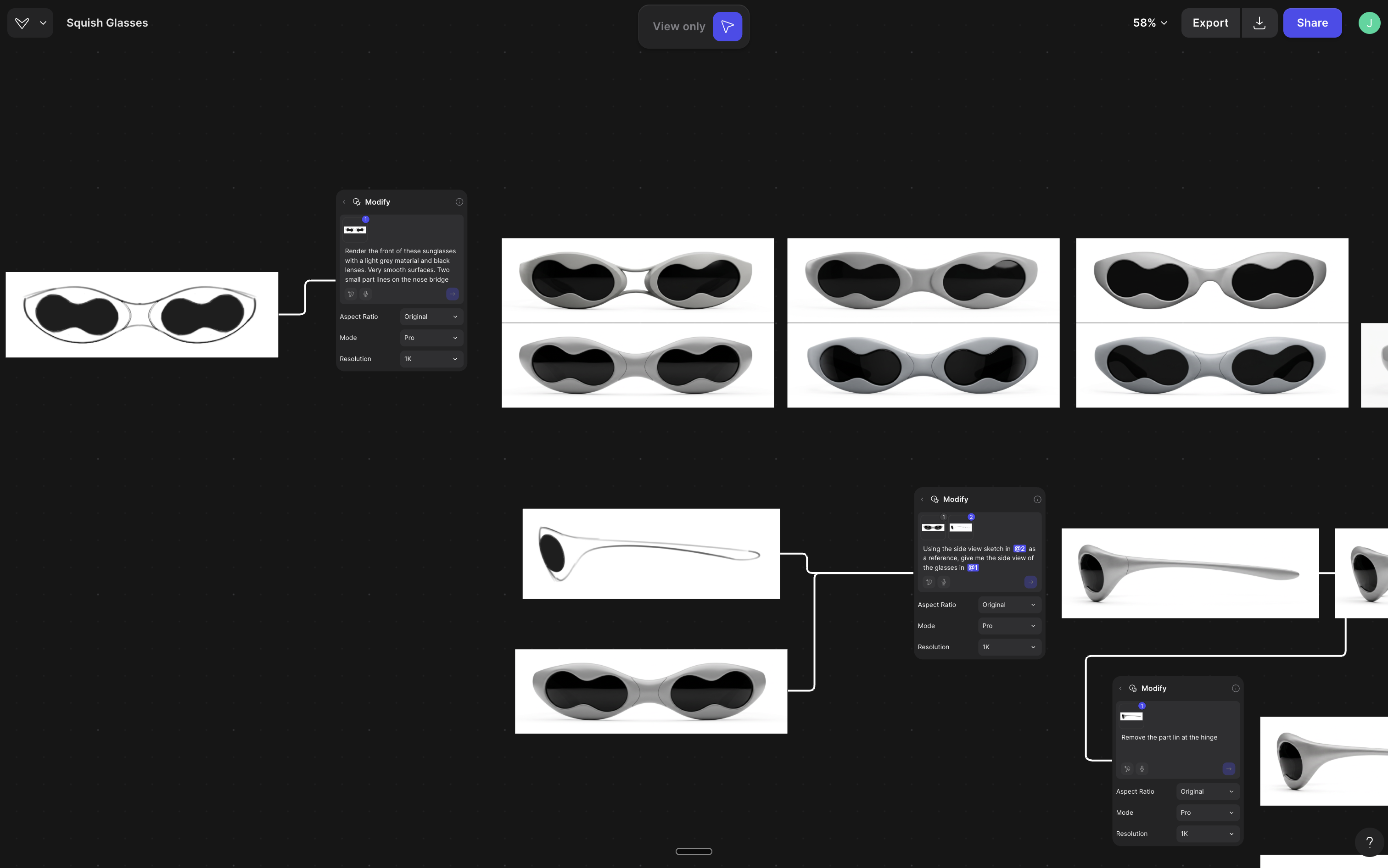 Vizcom workbench file of sunglass design