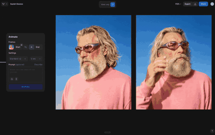 gif of older male model taking off sunglasses