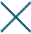 Icône bleue de fermeture en forme de croix sur fond blanc.