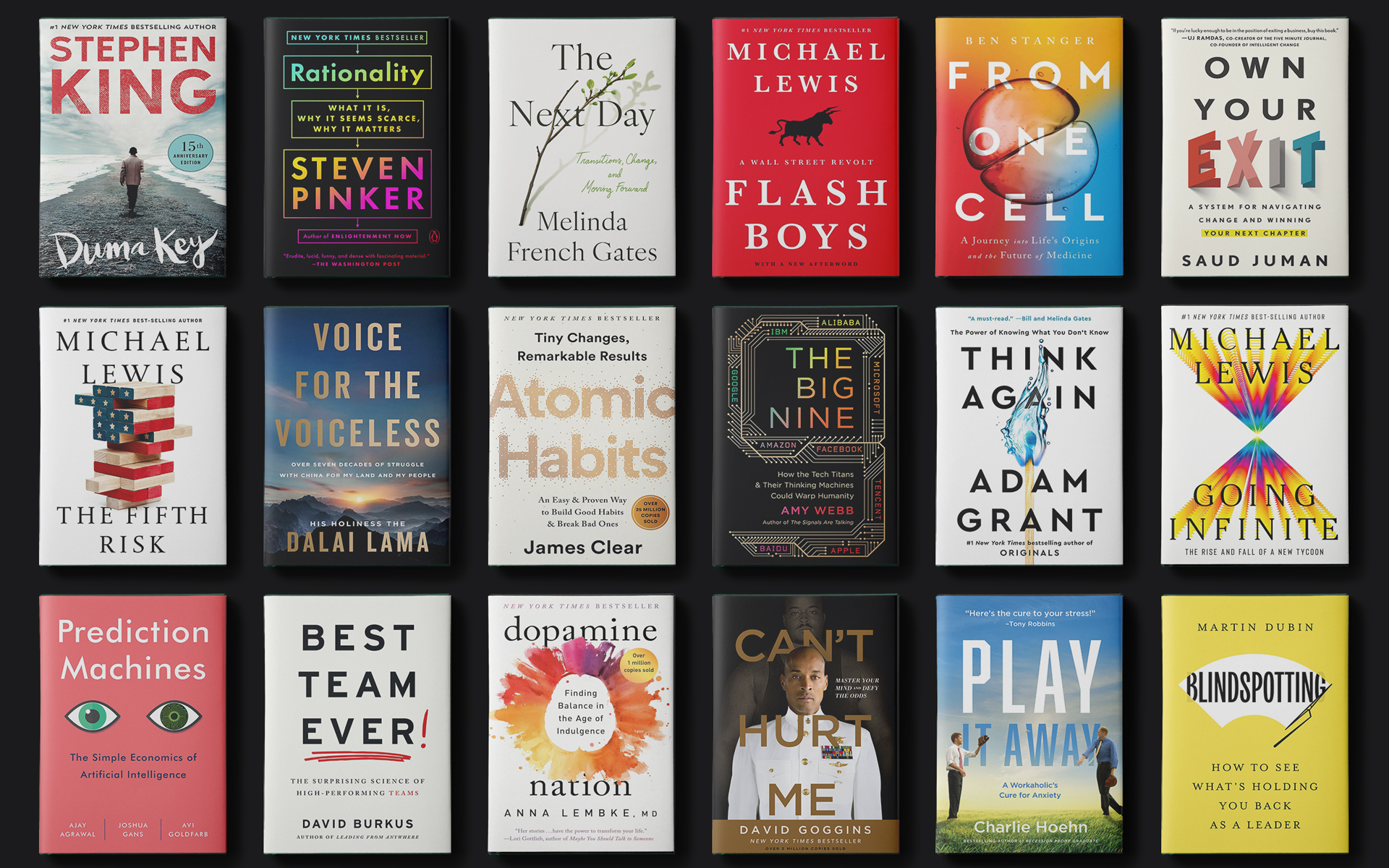 A wall of bestselling book covers from top-tier cover designers