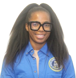 Ms. D smiling in school uniform with logo