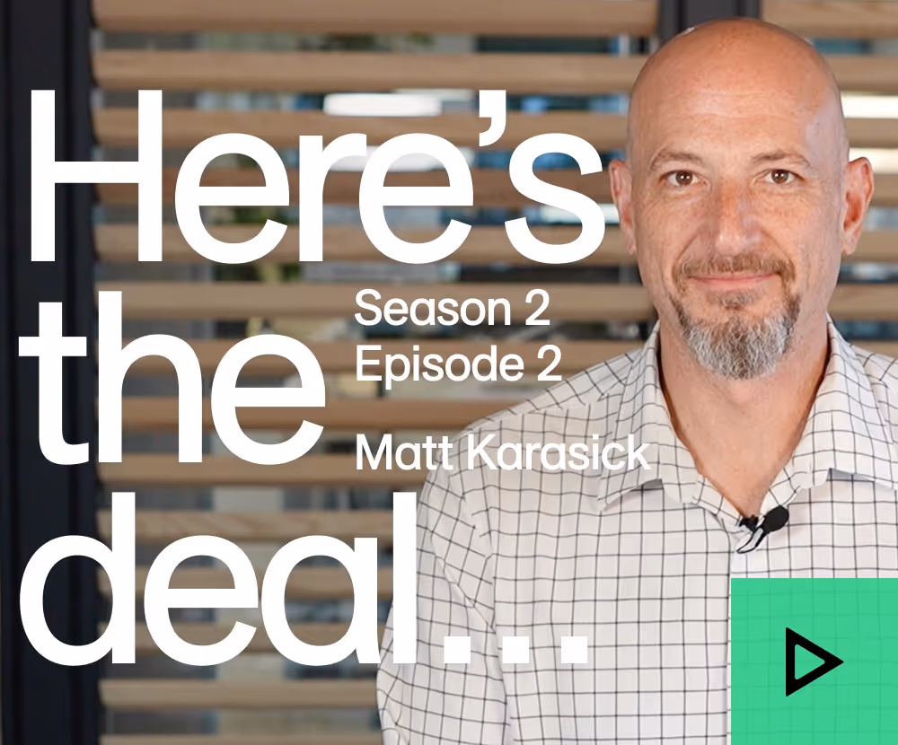 Man with goatee and plaid shirt for Season 2 Episode 2 with Matt Karasick.