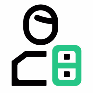 A green and black image of a person with the number 888.
