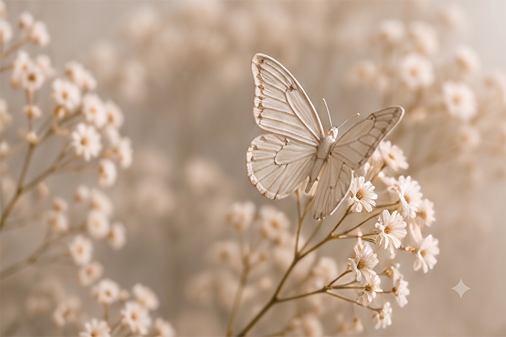 Butterfly amongst flowers