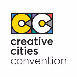 Creative Cities Convention logo with stylized yellow and white CC letters in a colorful square above the text.