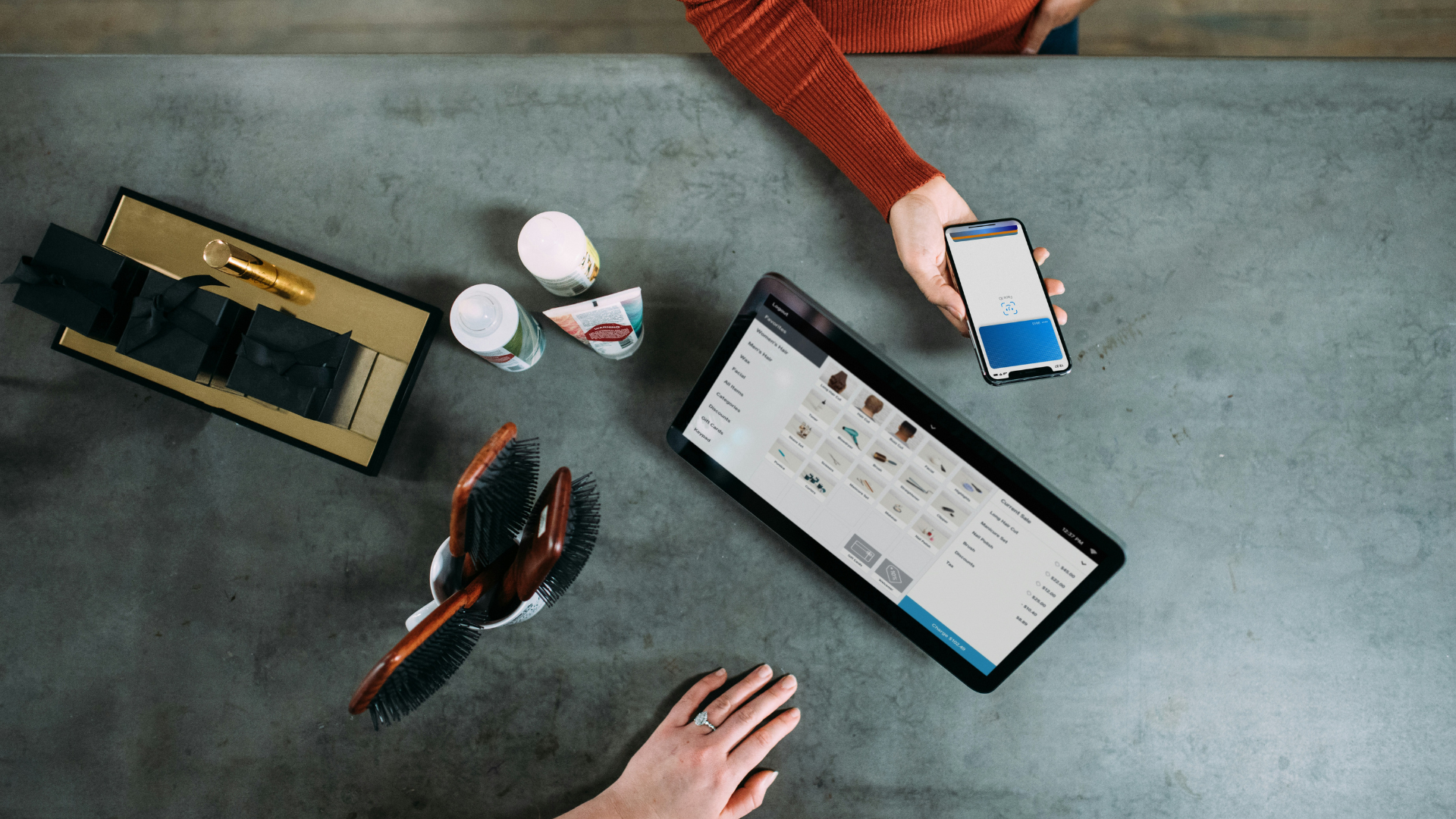 busy office with team collaborating (for a fintech company)