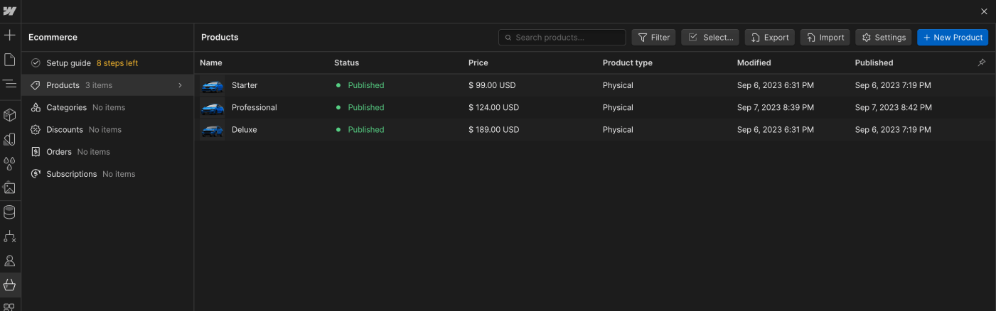 Ecommerce Collection - Carrepair X Webflow Template