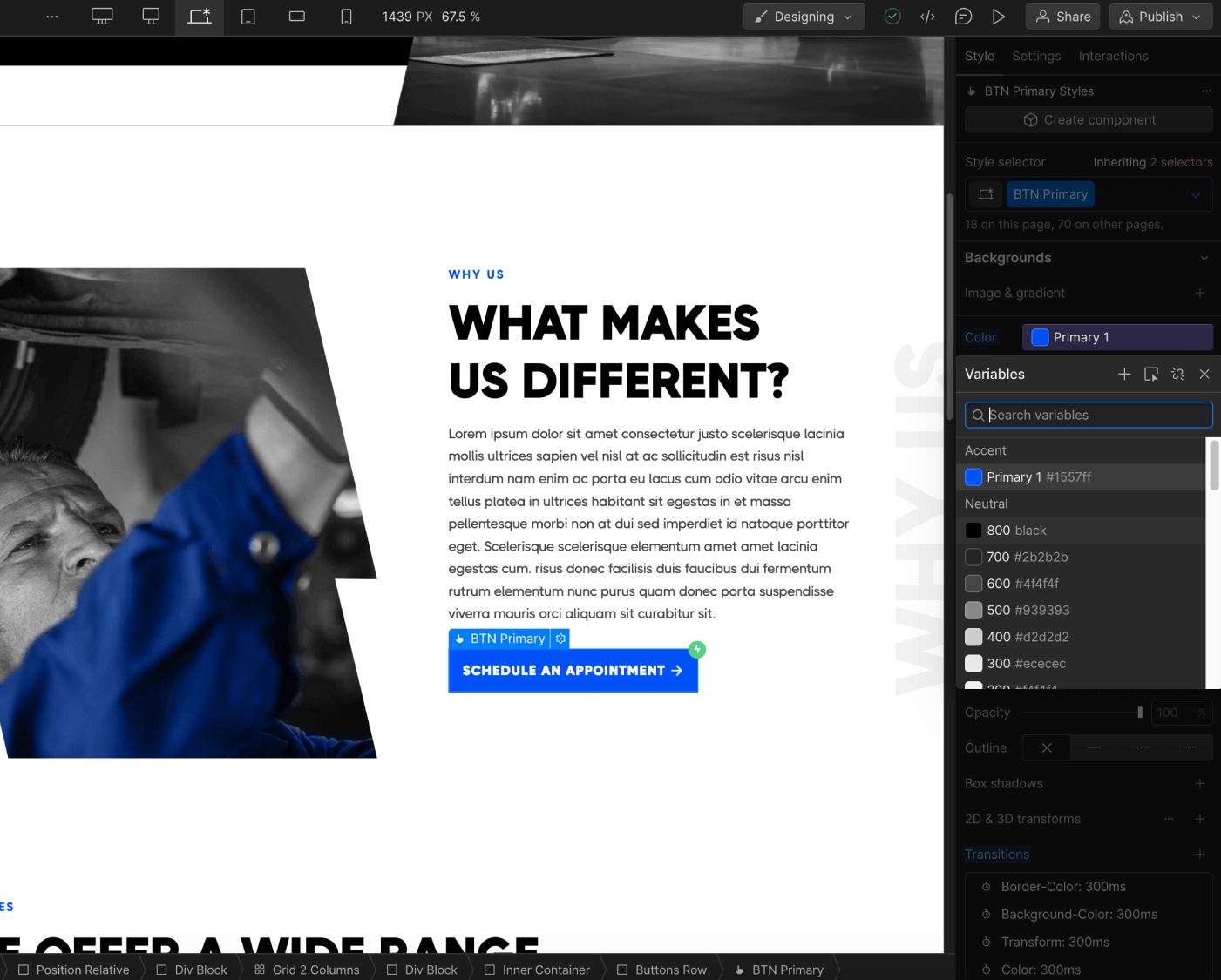 Color - Carrepair X Webflow Template