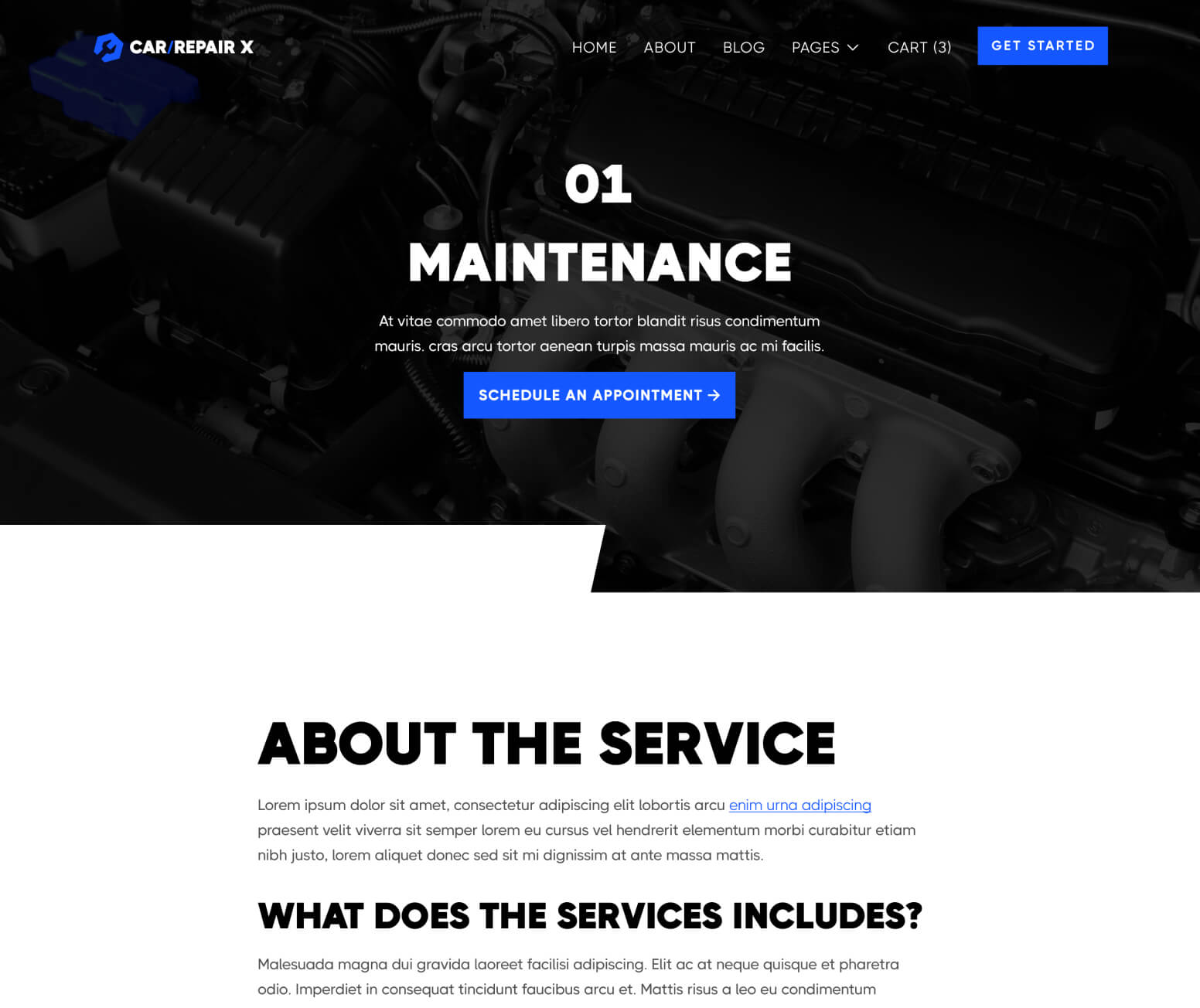 CarRepair X - Services Single Page - Automotive Webflow Template