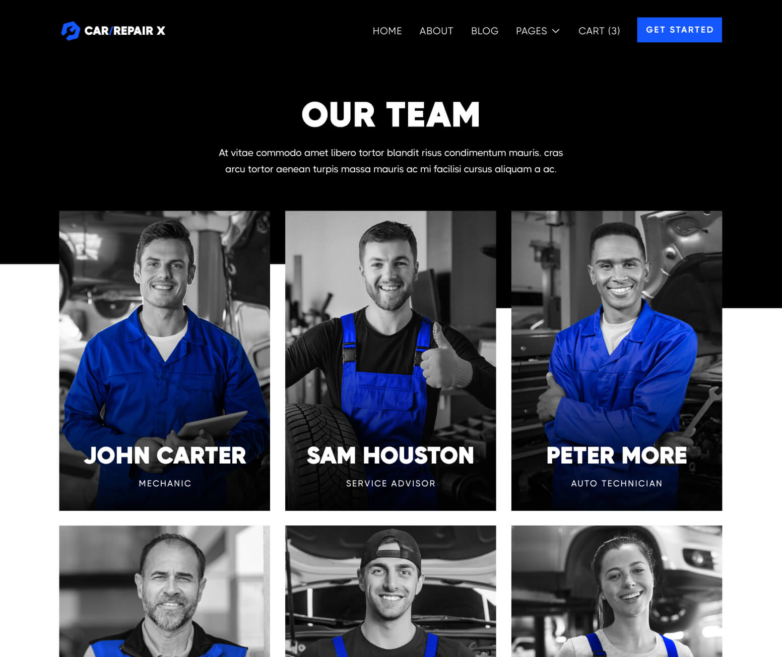 CarRepair X - Team Page - Automotive Webflow Template