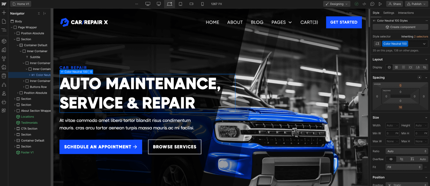 Static Content - Carrepair X Webflow Template