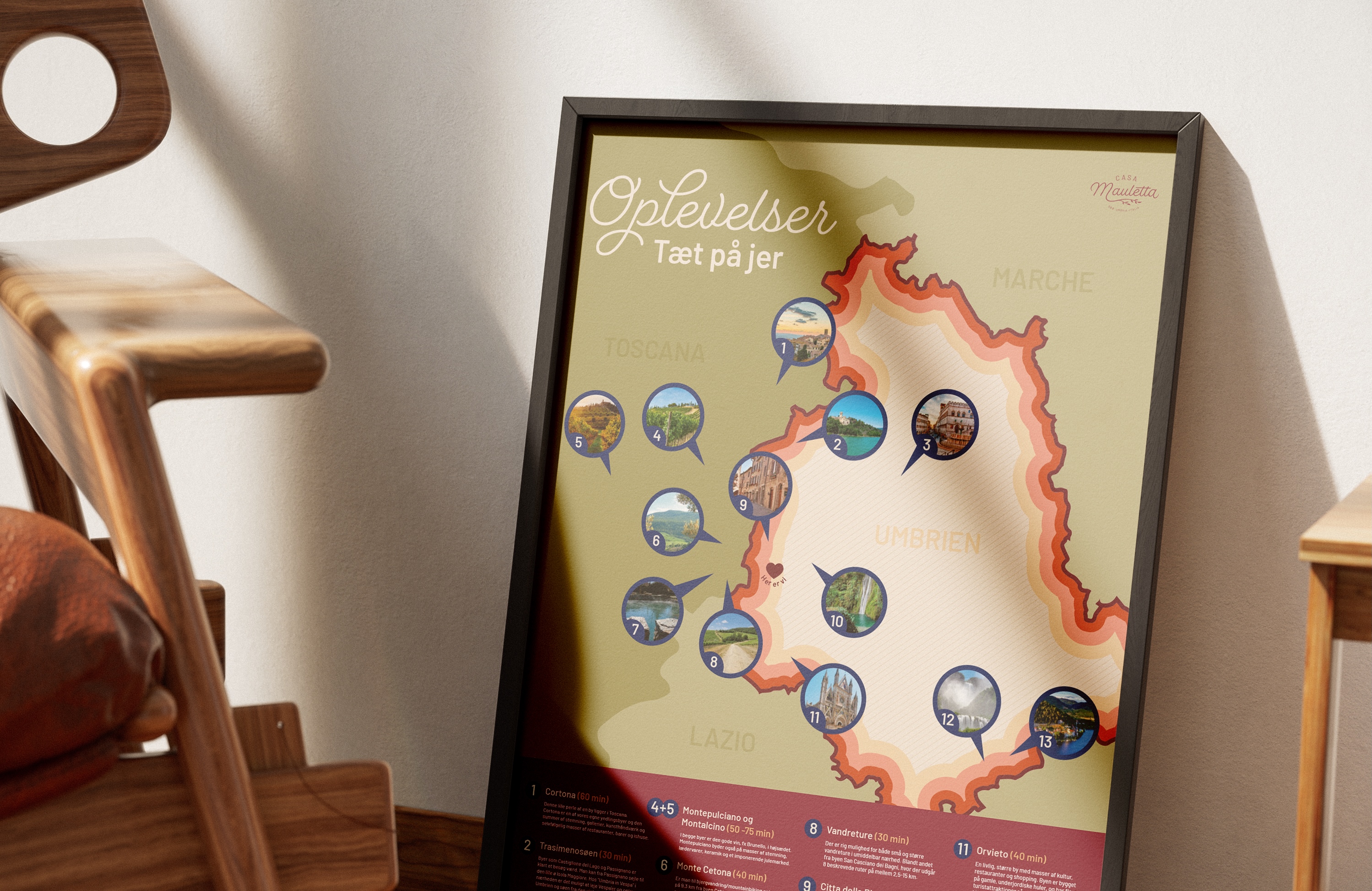 casa mauletta poster in frame on floor