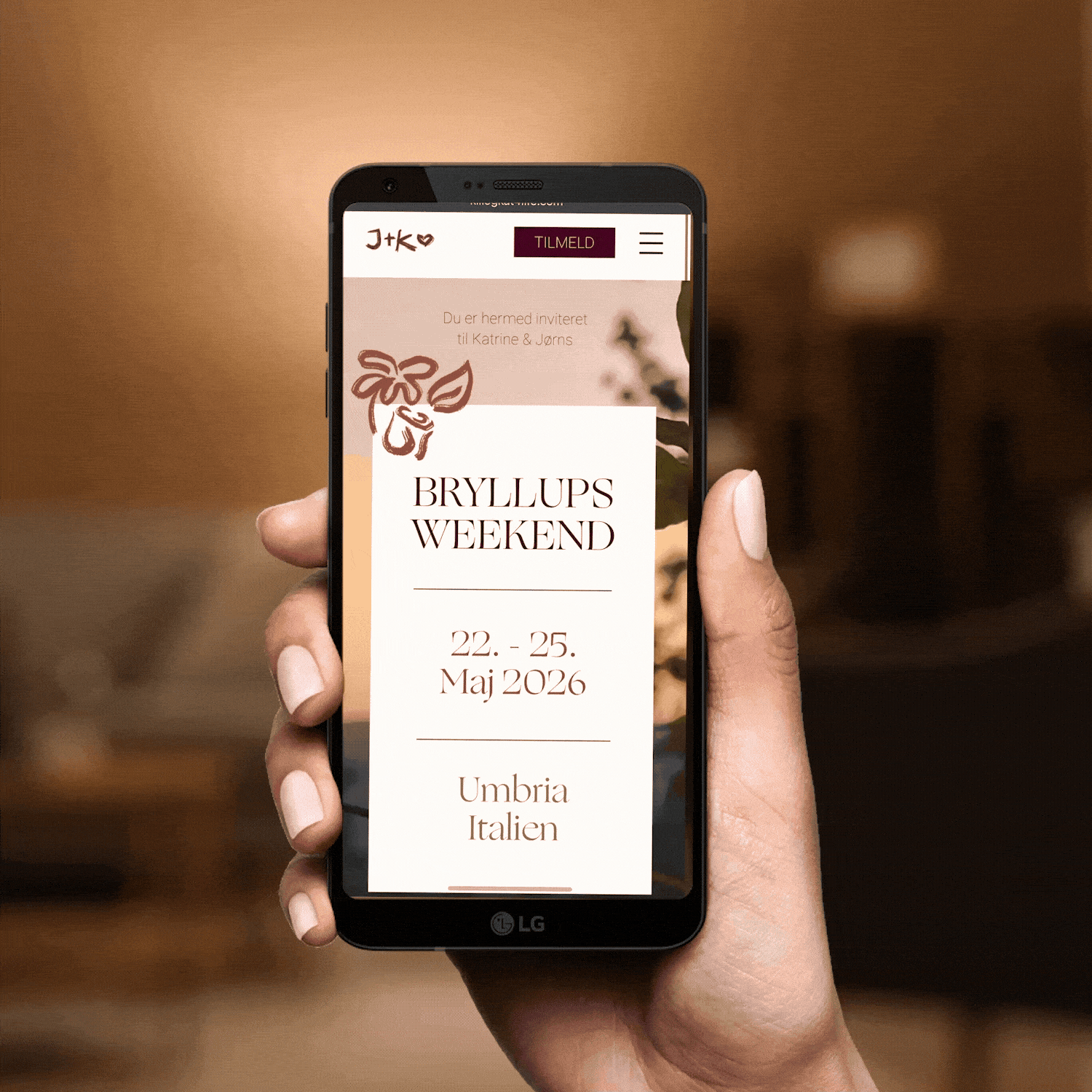 phone scrolling wedding website