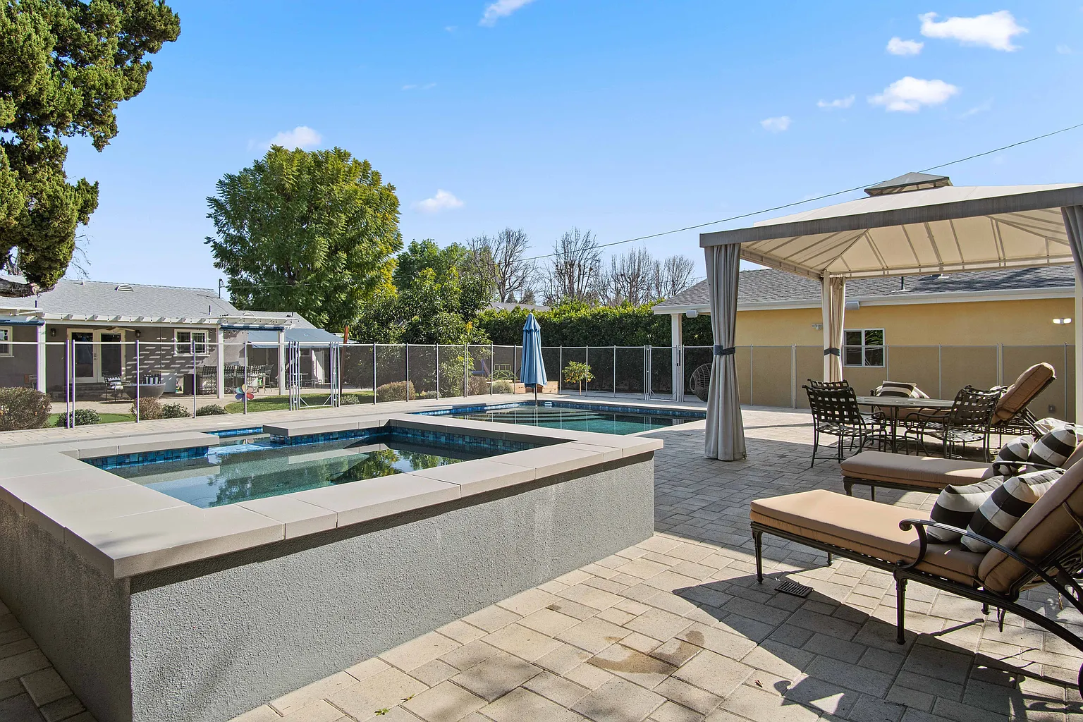 Swimming pool and tent