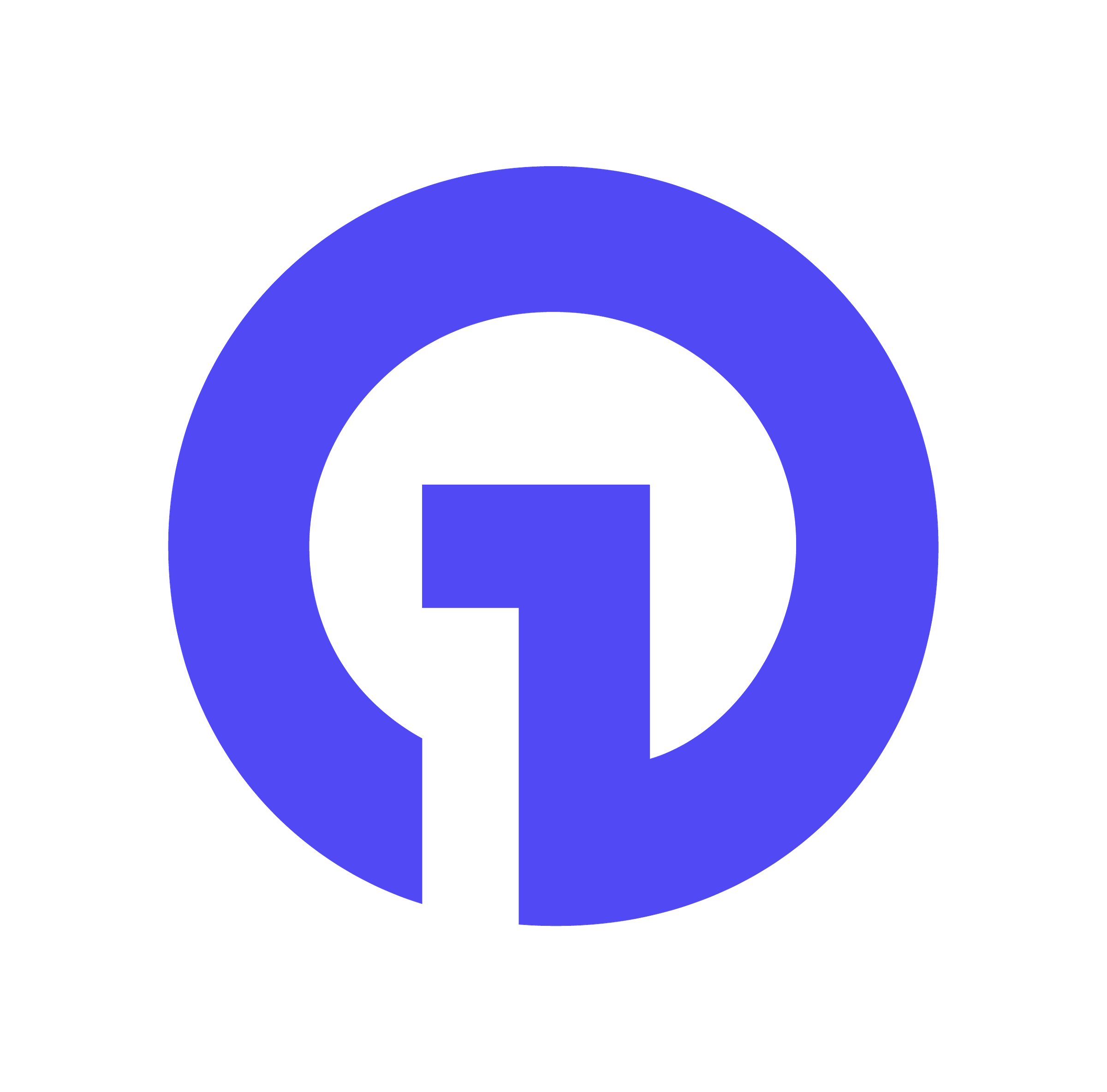 Blue circular logo with a keyhole shape in the center.