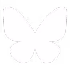 White butterfly silhouette with symmetrical wings.