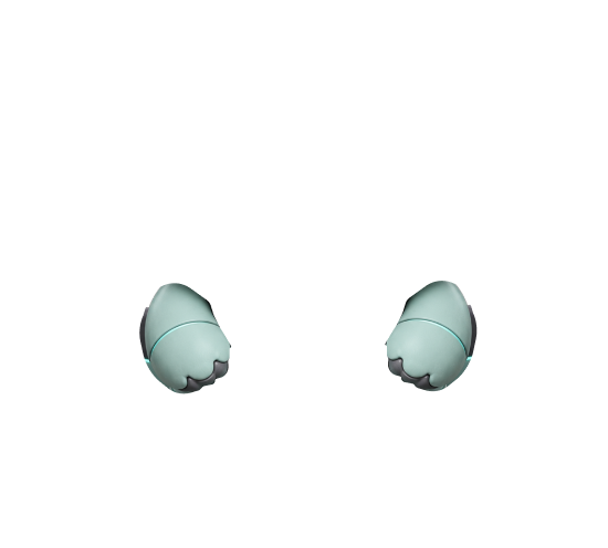 Two light blue robotic or mechanical claws on a transparent background.