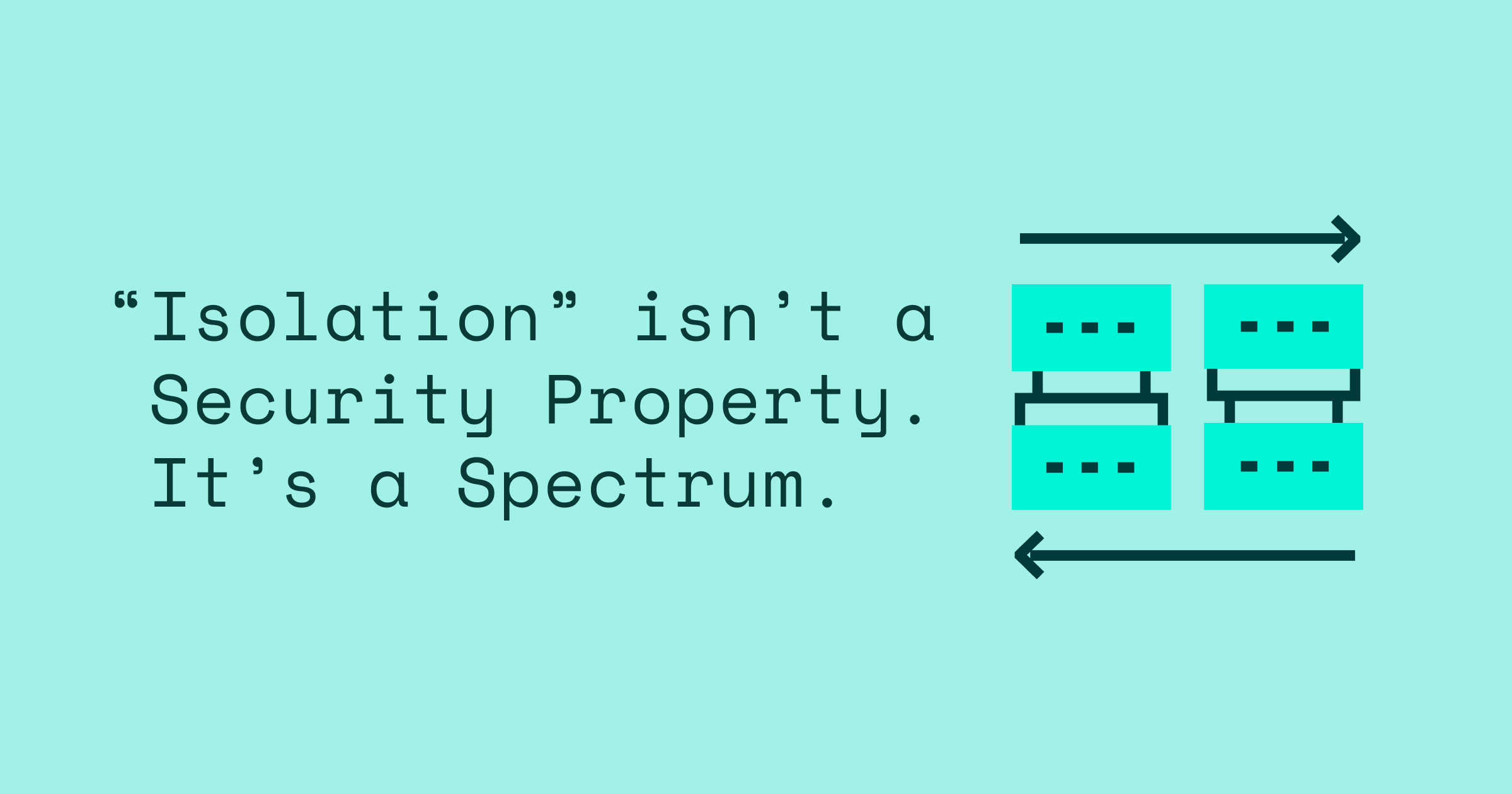 "Isolation" isn't a security property. It's a spectrum.