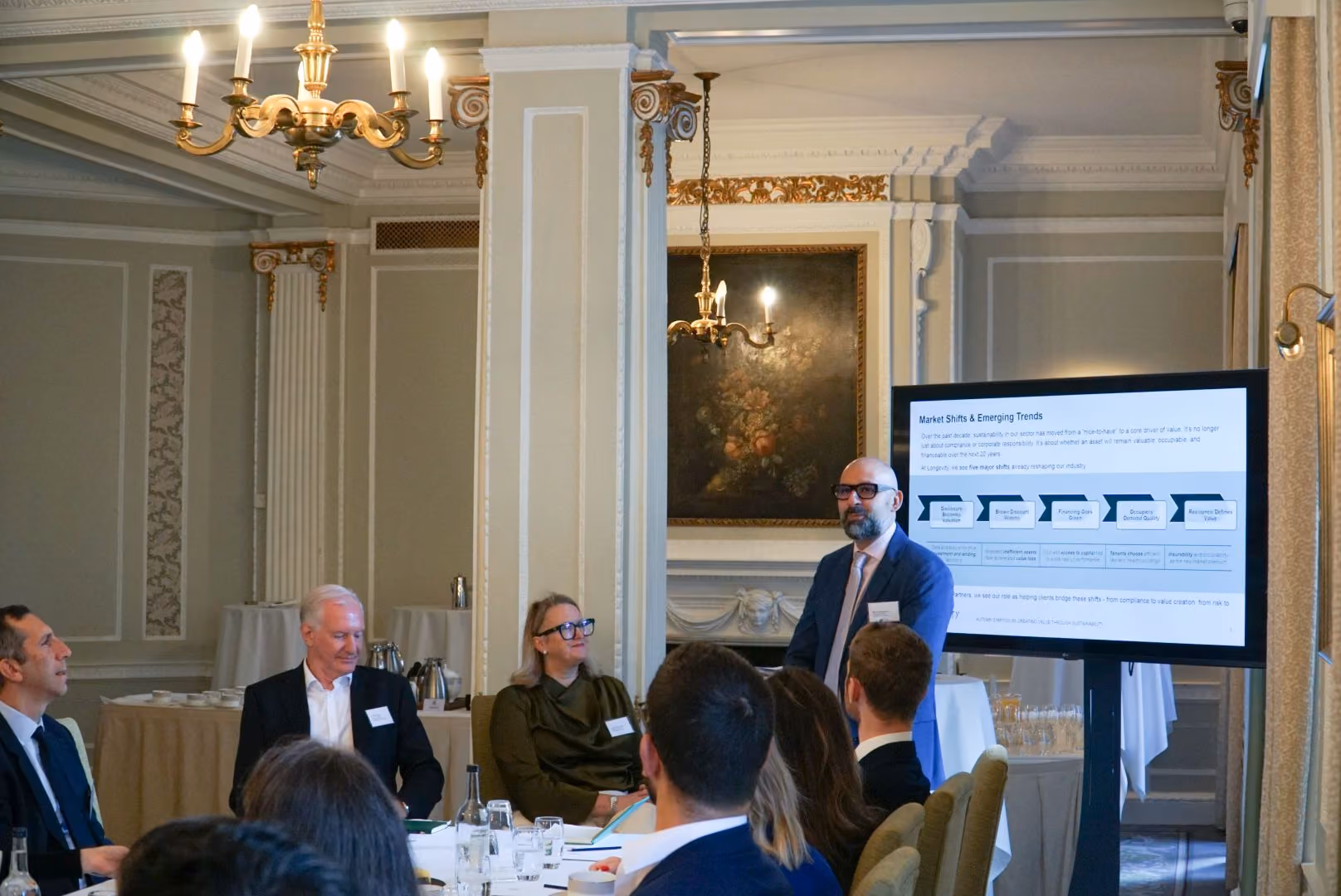 Team member speaking at Longevity spring symposium