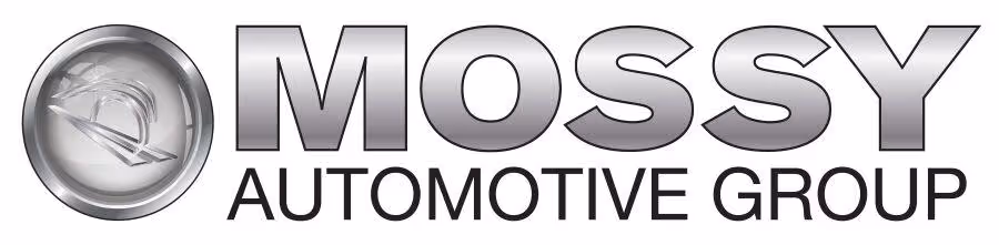 Mossy Automotive Group logo in metallic silver and gray
