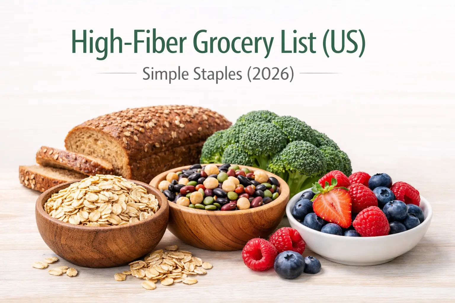 High-Fiber Grocery List (US): Simple Staples (2026)