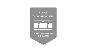 Logo van Fort Voordorp evenementenlocatie met gestileerd fort symbool.