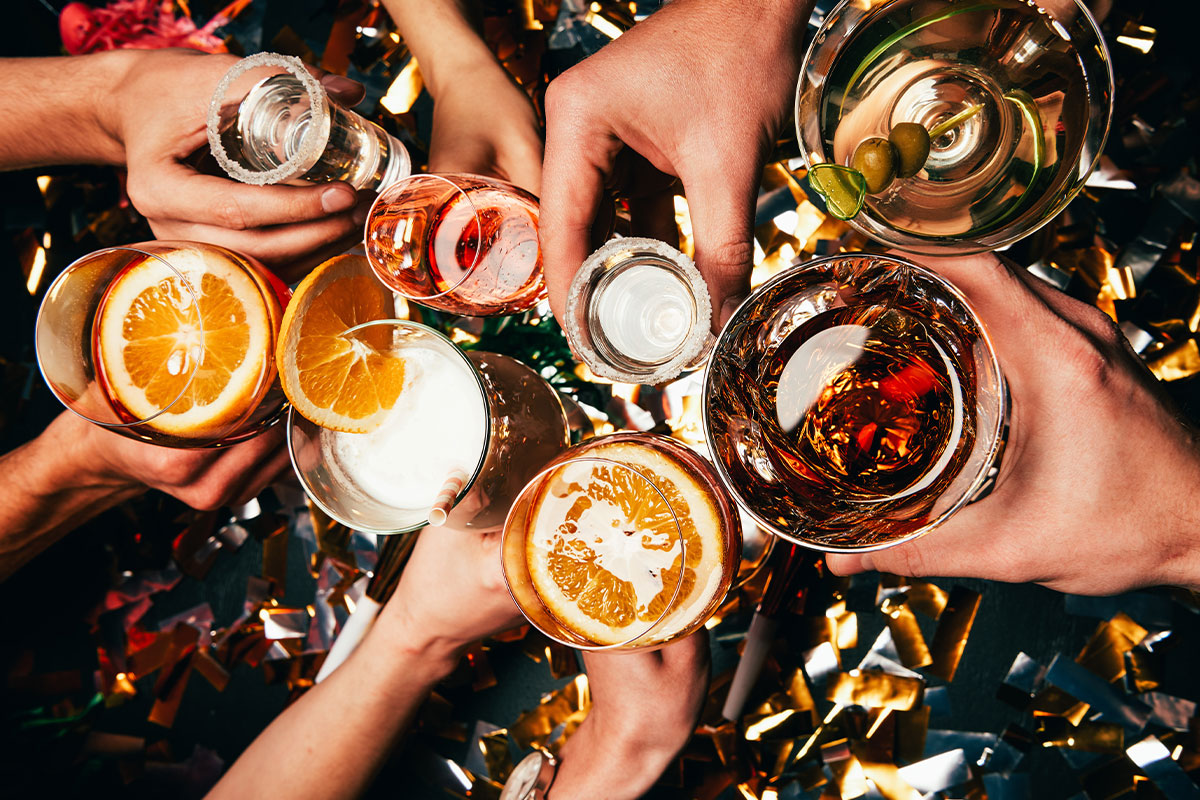 Cheers with cocktails