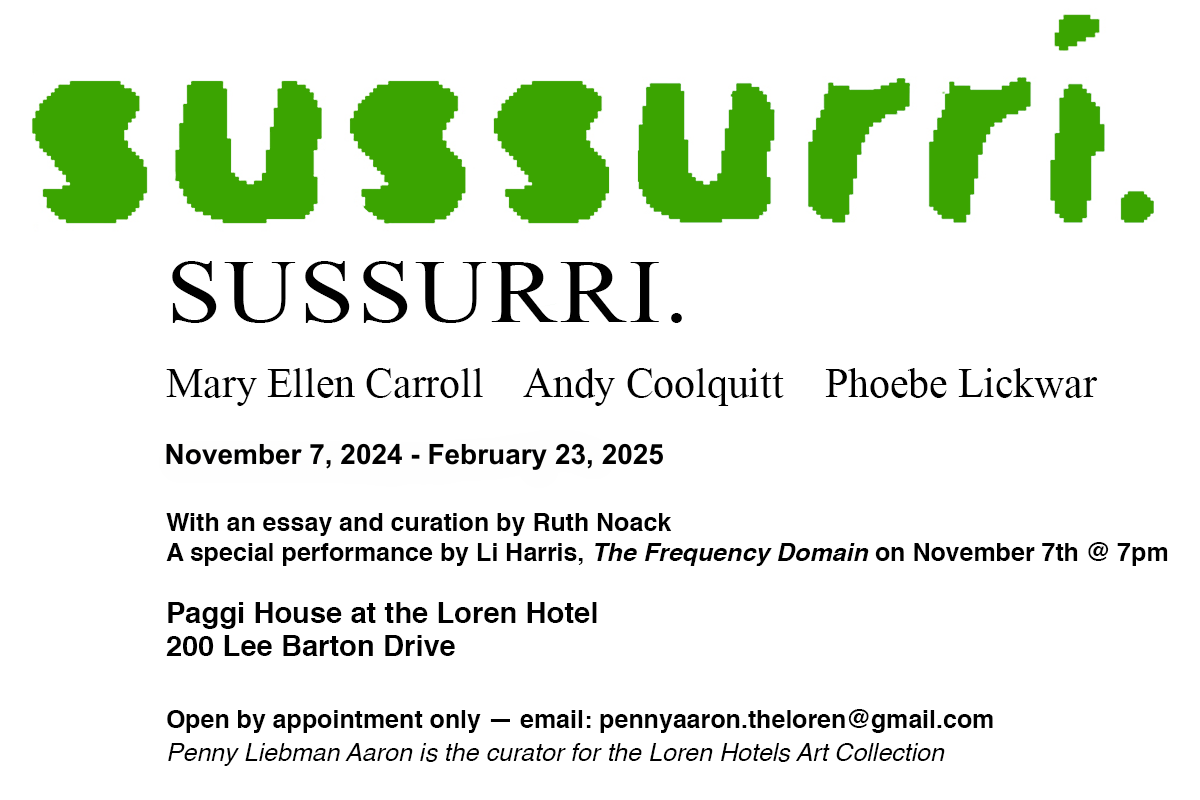 SUSSURRI. exhibition graphic