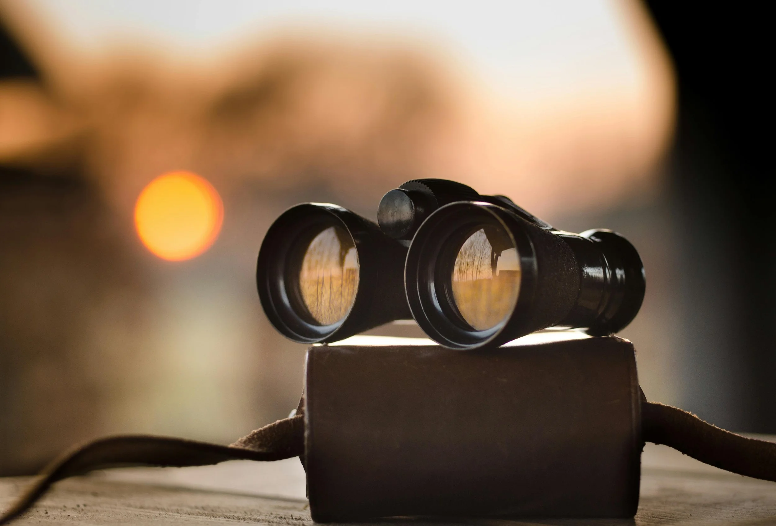 a binoculars on a case
