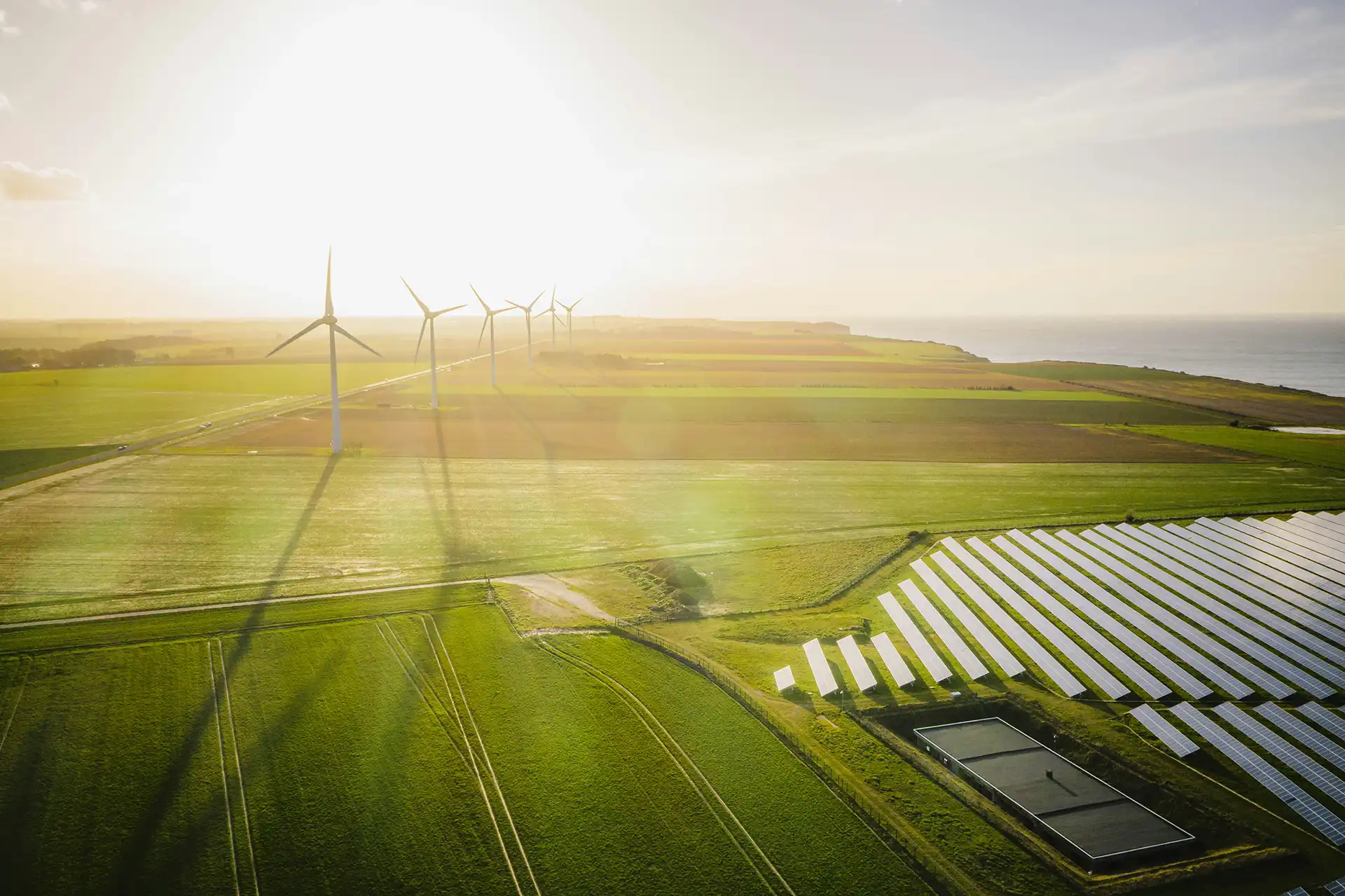 a wind turbines in a field
