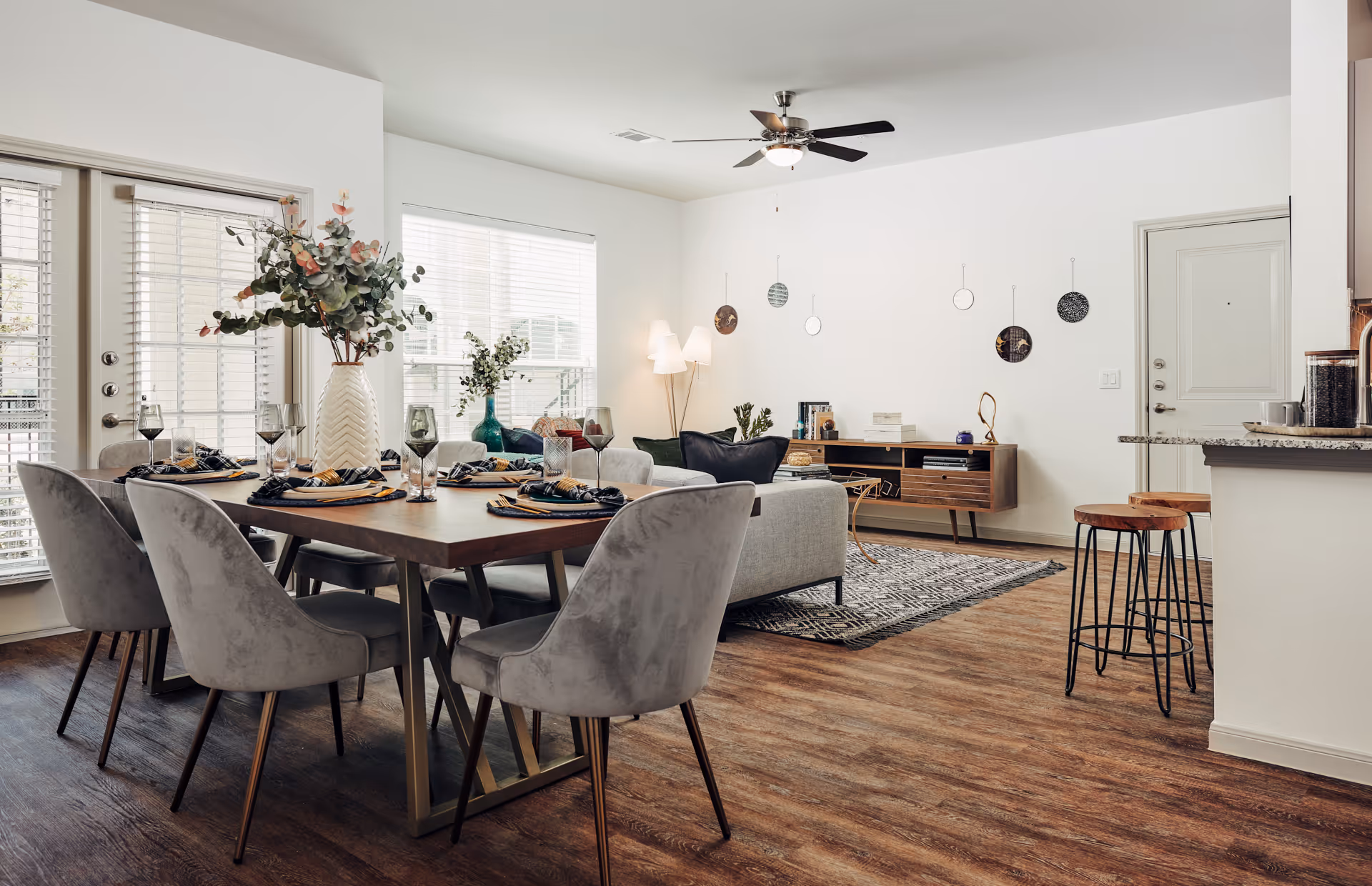 Living room to dining room