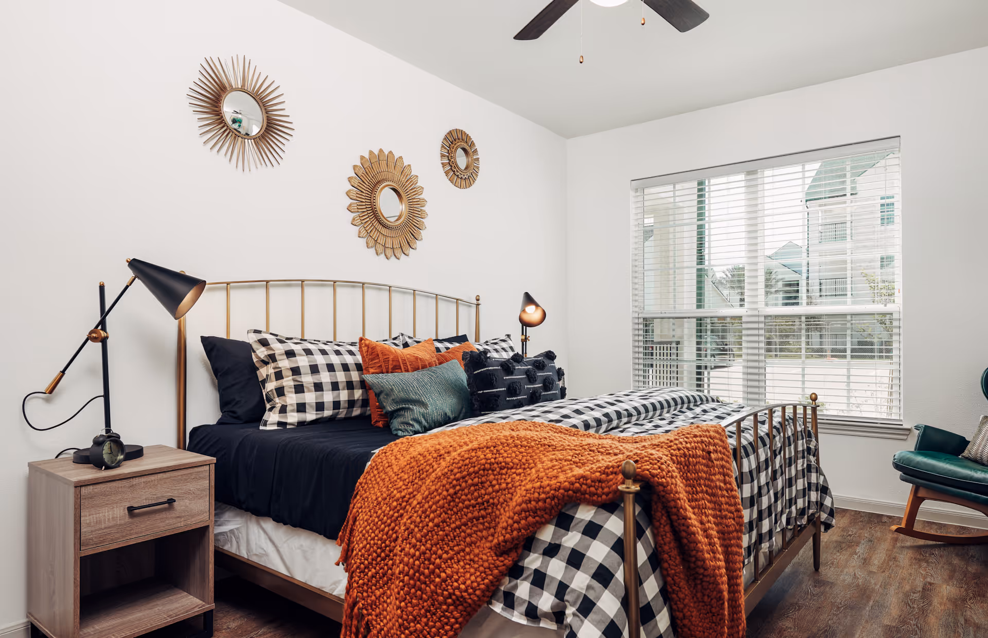 Bedroom with large window