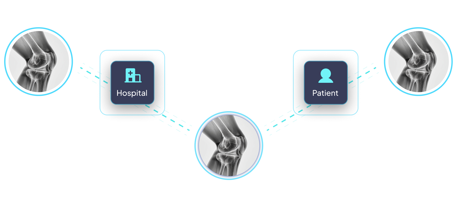 A diagram of a hospital and patient interaction.