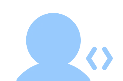 A blue silhouette of a person in front of a black background.